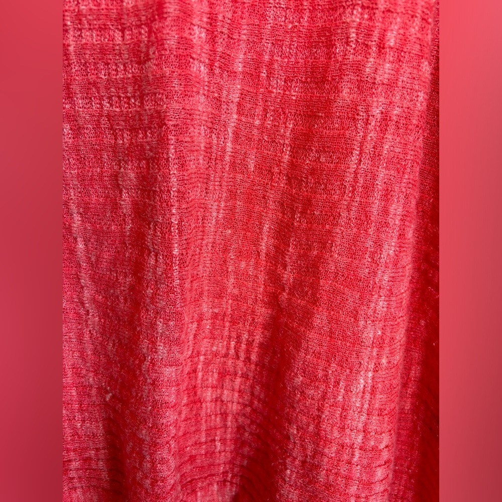 Lafayette 148 Coral Linen Blend Gauze Oversized Bateau Neck Short Sleeve Top S - Picture 6 of 7